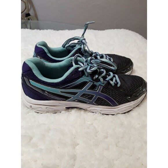 womens ASICS blue stripes lace up fabric - Picture 2 of 4